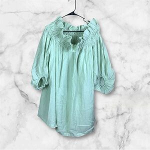 H&M Dress Large Off Shoulder Pastel Light Green Oversized Short NWT